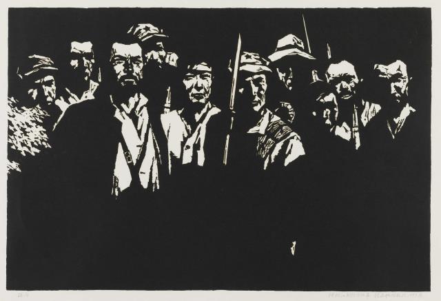 03張懷江 《戰令》 43.1cm×64.5cm 黑白木刻 1986.jpg