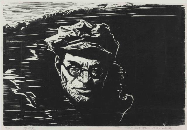 06趙延年 《張聞天像》 40cm×60cm 黑白木刻 1993.jpg