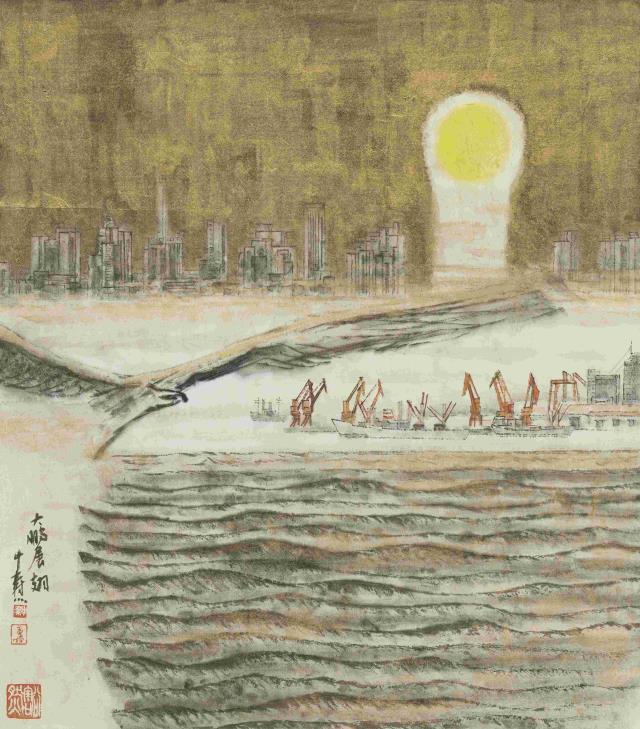 06童中燾 《大鵬展翅》 60cm×52cm 紙本設(shè)色 1995.jpg