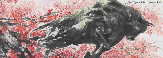 14宋承德 《春天的故事》190cm×70cm 紙本設(shè)色 1999.jpg
