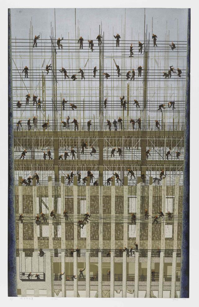 38沙永匯 《城市的樂章》 110cm×77cm 套色木刻 2013.jpg