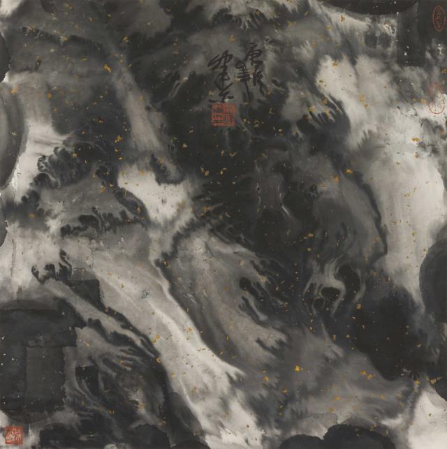 10王健爾 《潑墨山水》 66cm×66cm 紙本設色 2000.jpg