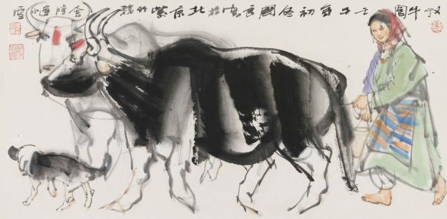 10史國良 《牧牛圖》 34cm×70cm 紙本設色 2002.jpg