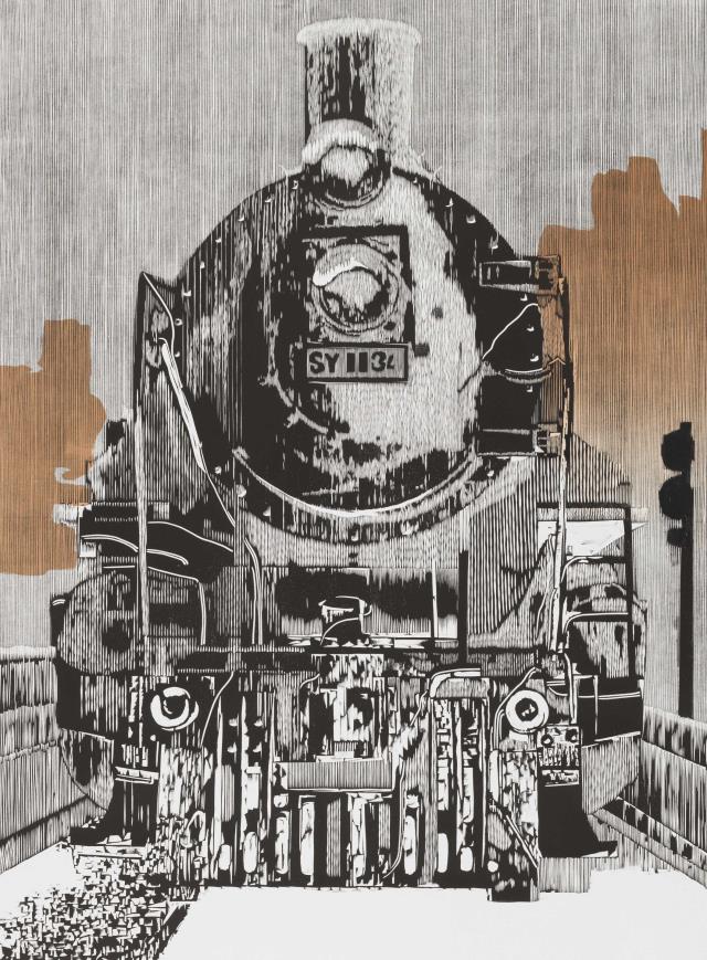 13梁宇 《信號燈?光輝歲月》 套色木刻 135cm×100cm 2013.jpg
